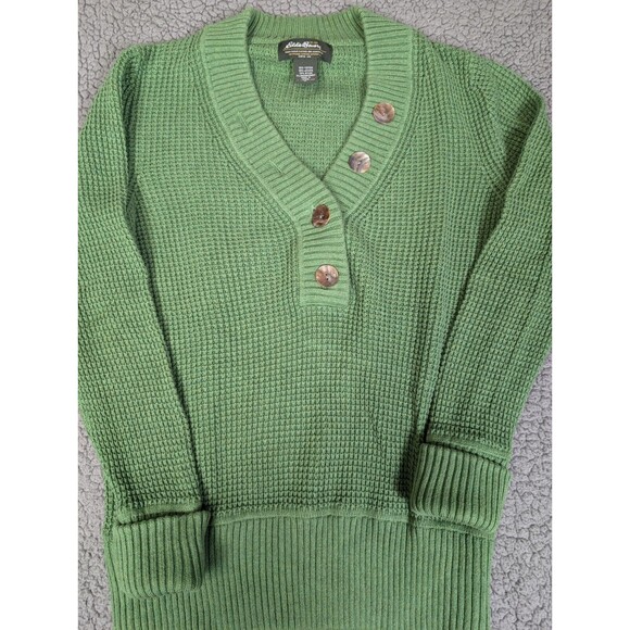 Eddie Bauer Angora Blend Knit Cardigan Sweater Women’s Medium Green Buttons - Picture 1 of 10